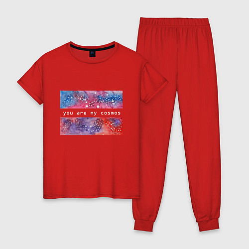 Женская пижама Космический принт / Красный – фото 1