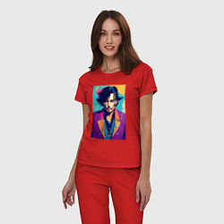 Пижама хлопковая женская Johnny Depp - celebrity, цвет: красный — фото 2