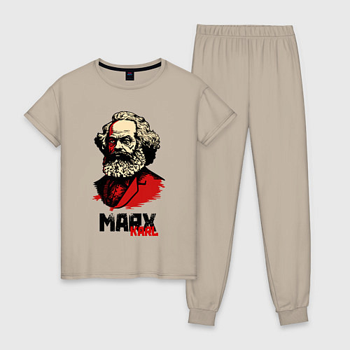 Женская пижама Karl Marx - 3 цвета / Миндальный – фото 1