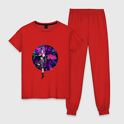 Пижама хлопковая женская Jinx в ярости, цвет: красный