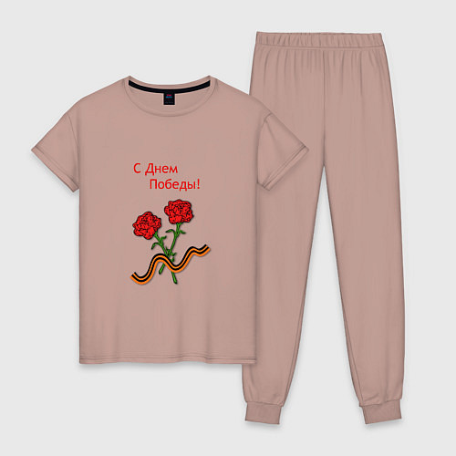 Женская пижама 2 гвоздики / Пыльно-розовый – фото 1