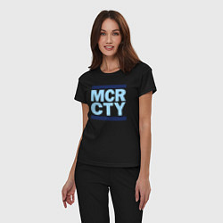 Пижама хлопковая женская Run Manchester city, цвет: черный — фото 2
