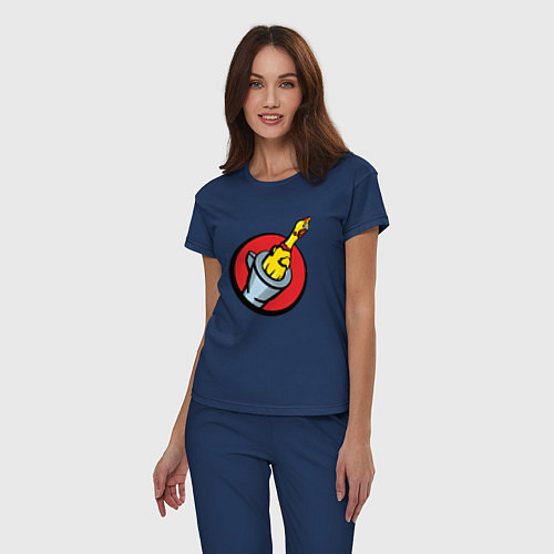 Женская пижама Chicken gun логотип / Тёмно-синий – фото 3