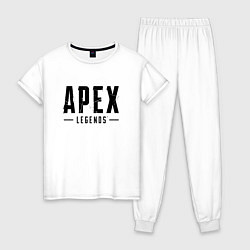 Пижама хлопковая женская Apex Legends логотип, цвет: белый