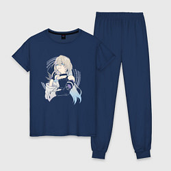 Пижама хлопковая женская Honkai Serval, цвет: тёмно-синий