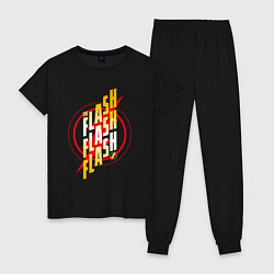 Пижама хлопковая женская Flash x3, цвет: черный