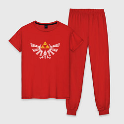 Пижама хлопковая женская The Legend of Zelda - znak, цвет: красный