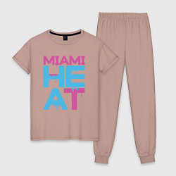 Пижама хлопковая женская Miami Heat style, цвет: пыльно-розовый