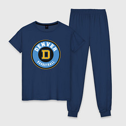 Пижама хлопковая женская Denver basketball, цвет: тёмно-синий