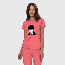 Пижама хлопковая женская Магия и мускулы - мэш, цвет: коралловый — фото 2