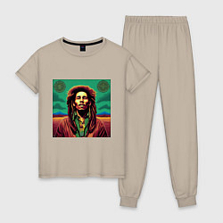 Женская пижама Digital Art Bob Marley in the field