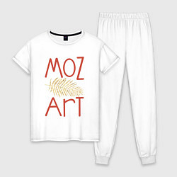 Пижама хлопковая женская Моцарт art, цвет: белый