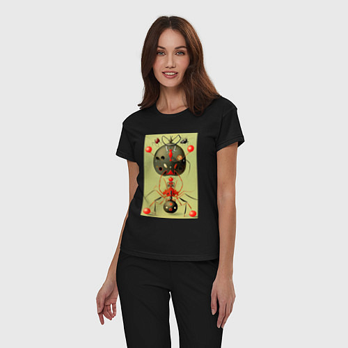 Женская пижама Повелитель муравьёв - поп-арт / Черный – фото 3