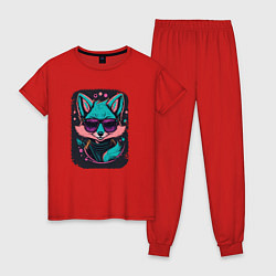 Пижама хлопковая женская Sweet Little Fox, цвет: красный