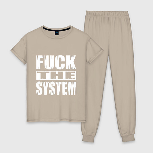 Женская пижама SoD - f**k the system / Миндальный – фото 1
