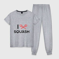 Пижама хлопковая женская I Love Squash, цвет: меланж