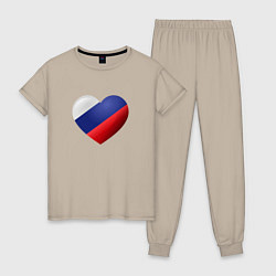 Женская пижама Флаг России в сердце