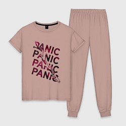 Пижама хлопковая женская Panic, цвет: пыльно-розовый