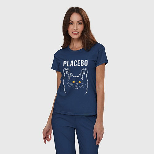 Женская пижама Placebo rock cat / Тёмно-синий – фото 3