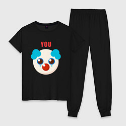 Пижама хлопковая женская You clown, цвет: черный