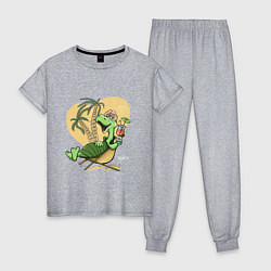 Женская пижама Черепаха на отдыхе, футболка хб