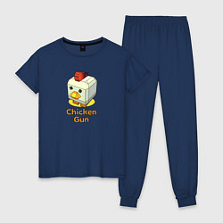 Пижама хлопковая женская Chicken Gun: цыпленок, цвет: тёмно-синий