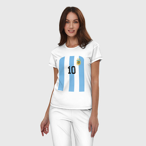 Женская пижама Месси сборная Аргентины ЧМ 2022 / Белый – фото 3