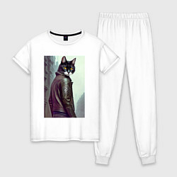 Женская пижама Модный котяра - Лондон - нейросеть