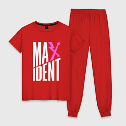 Пижама хлопковая женская Maxident - stray kids, цвет: красный