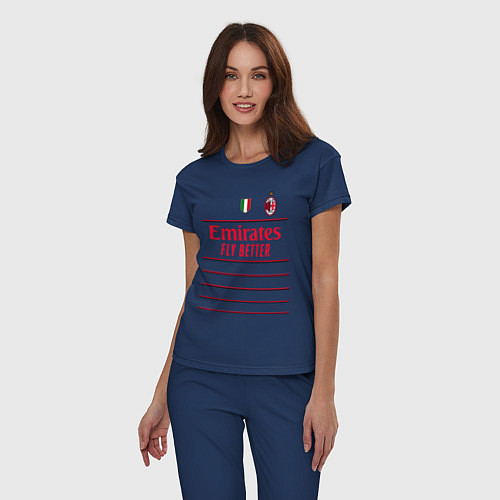 Женская пижама Рафаэль Леао ФК Милан форма 2223 гостевая / Тёмно-синий – фото 3