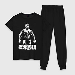 Пижама хлопковая женская Arnold conquer, цвет: черный