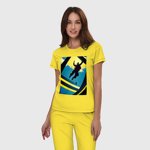 Женская пижама Два парашютиста / Желтый – фото 3