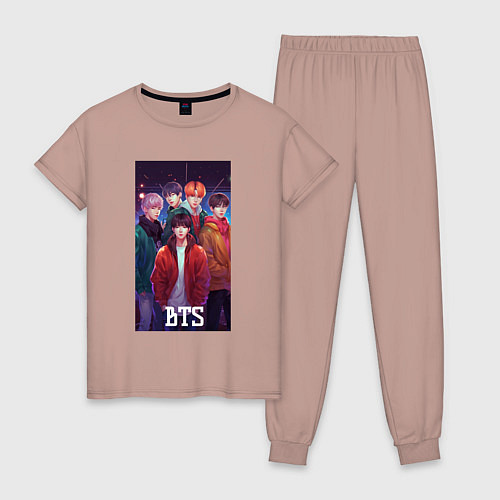 Женская пижама Kpop BTS art style / Пыльно-розовый – фото 1