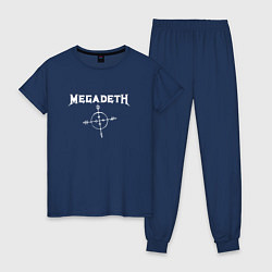 Пижама хлопковая женская Megadeth: Cryptic Writings, цвет: тёмно-синий