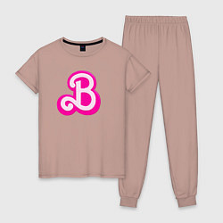 Пижама хлопковая женская Б - значит Барби, цвет: пыльно-розовый