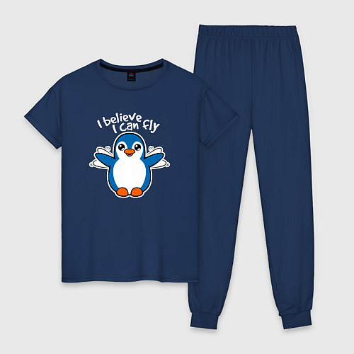 Женская пижама Fly penguin / Тёмно-синий – фото 1