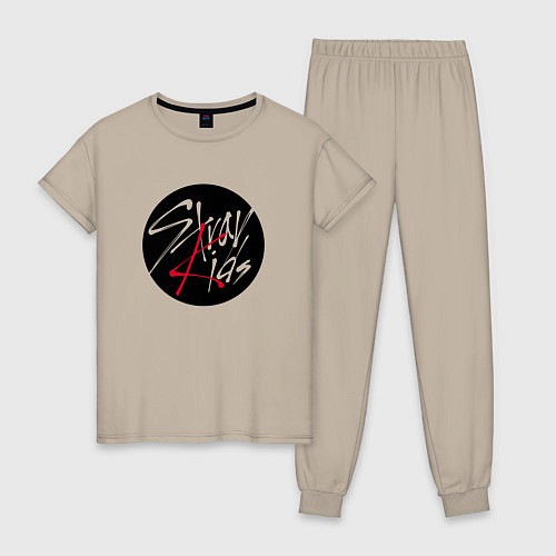 Женская пижама Stray Kids logo / Миндальный – фото 1