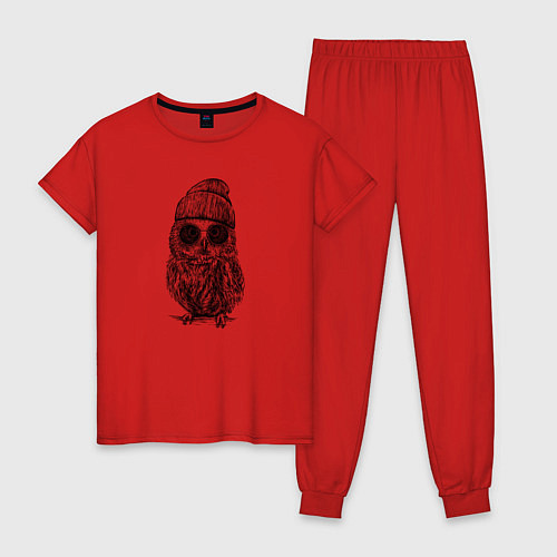 Женская пижама Сова на стиле / Красный – фото 1