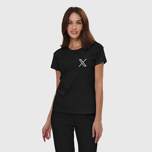 Женская пижама Лого X / Черный – фото 3