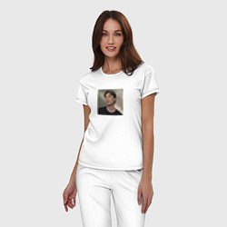 Пижама хлопковая женская Пустой взгляд Киллиана, цвет: белый — фото 2