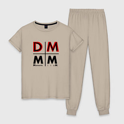 Пижама хлопковая женская Depeche Mode - Memento Mori Logo DM, цвет: миндальный