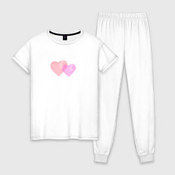 Женская пижама Два розовых сердца