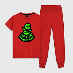 Пижама хлопковая женская Заклинатель растений, цвет: красный