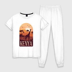 Пижама хлопковая женская Kenya, цвет: белый
