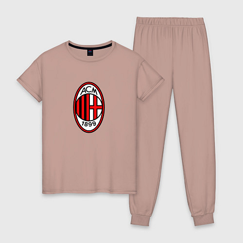 Женская пижама Футбольный клуб Milan / Пыльно-розовый – фото 1