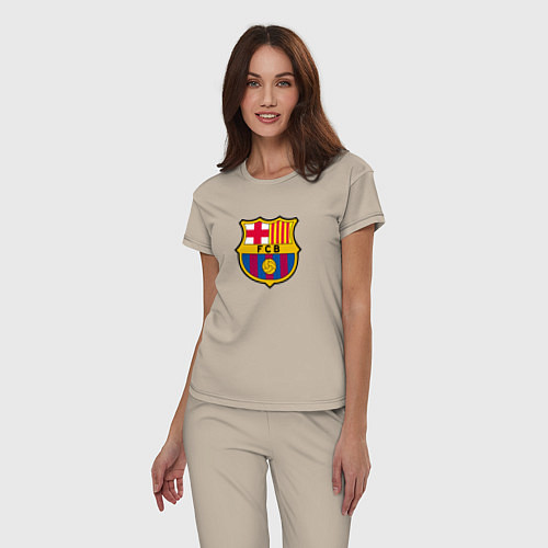 Женская пижама Barcelona fc sport / Миндальный – фото 3