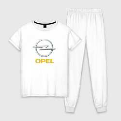 Пижама хлопковая женская Opel sport auto, цвет: белый