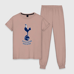 Пижама хлопковая женская Tottenham Hotspur fc sport, цвет: пыльно-розовый