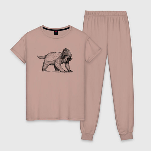 Женская пижама Медоед модный / Пыльно-розовый – фото 1