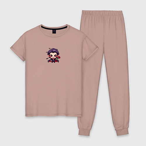 Женская пижама Маленький Дракула / Пыльно-розовый – фото 1